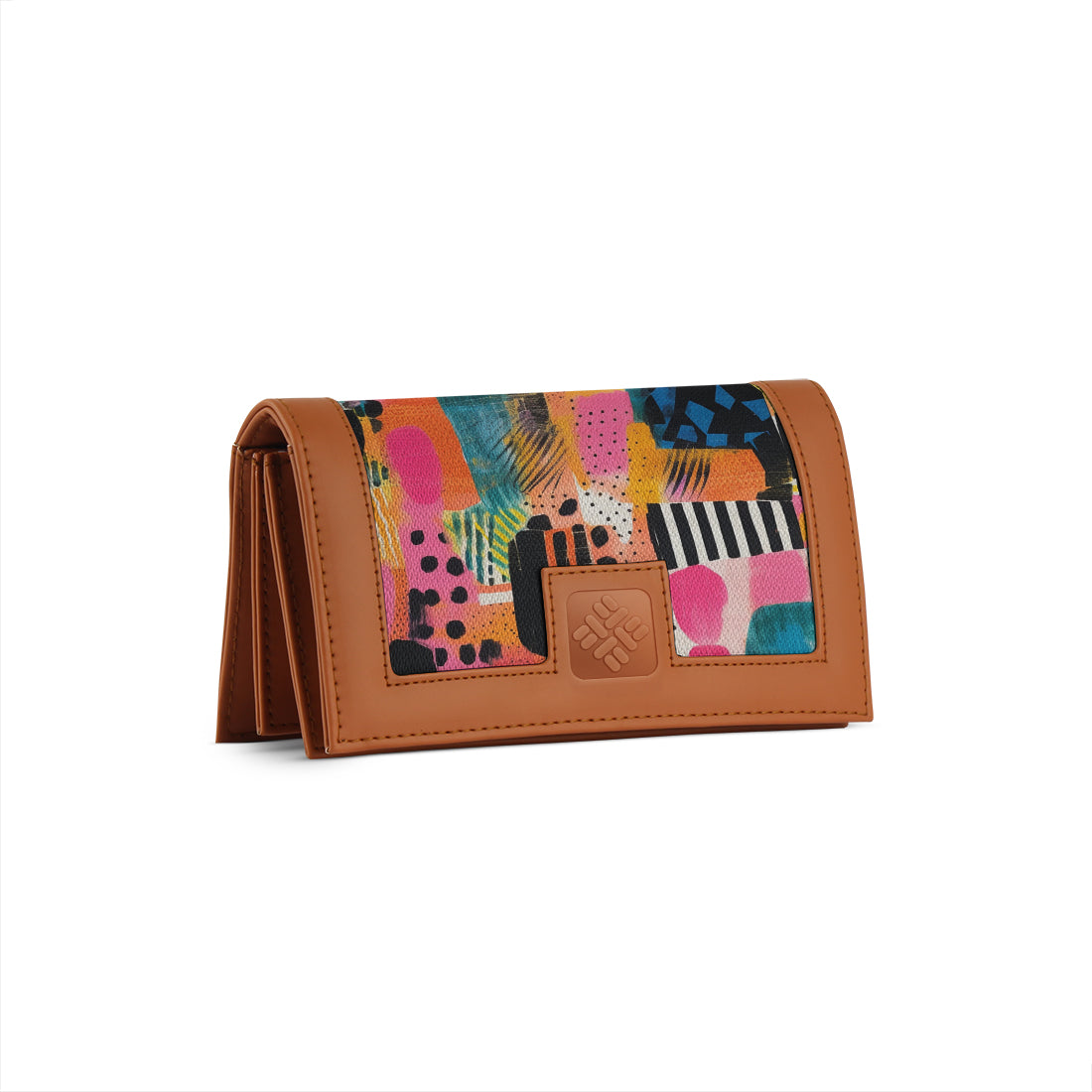 Havana Sleek Elegance Fold Wallet in Whimsical Patchwork Delight - 1