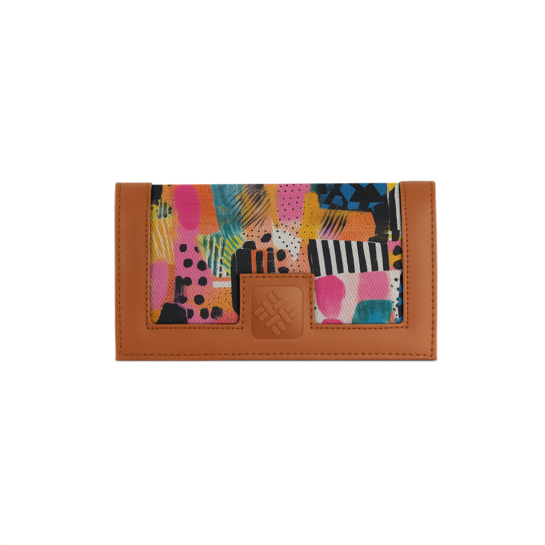 Havana Sleek Elegance Fold Wallet in Whimsical Patchwork Delight - 2