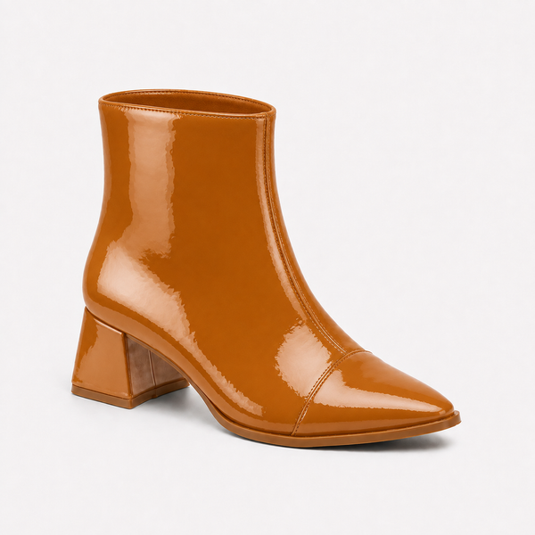 Havana Gloss Muse Ankle Boots - Patent Leather | ECADRA