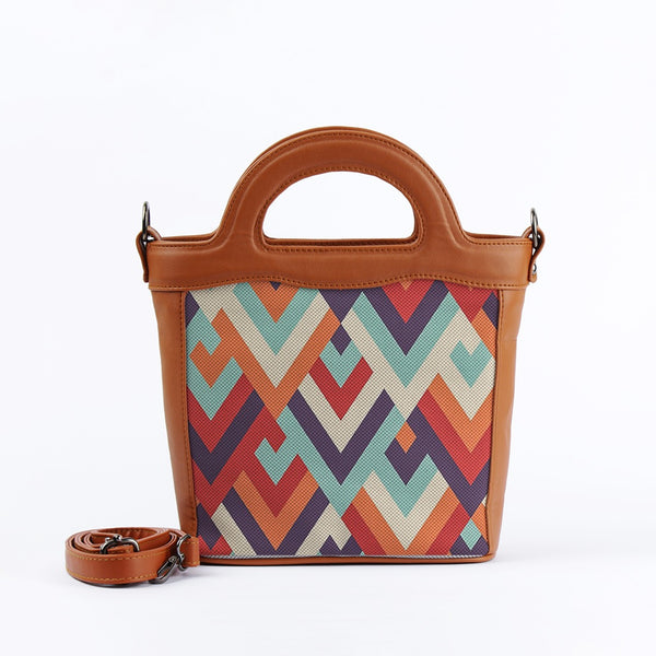 Havana Top Handle Handbag Triangles - 1