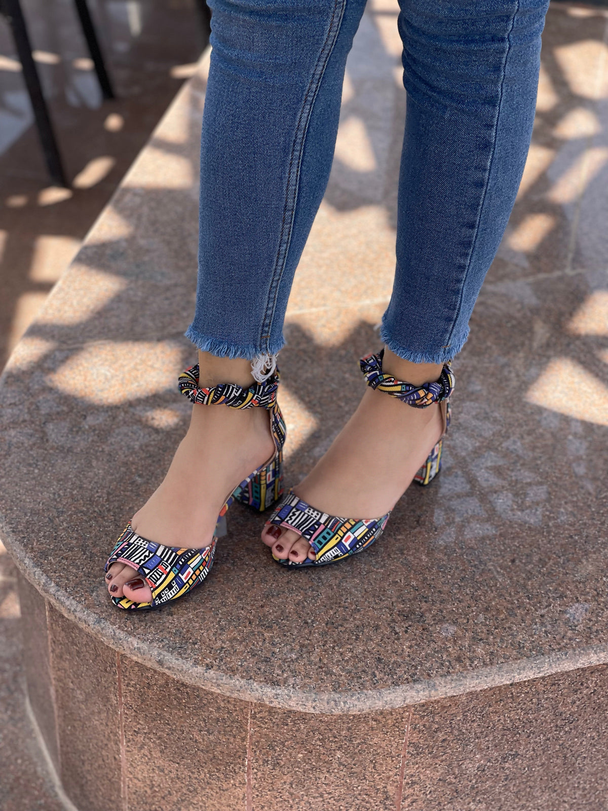 Urban Mosaic Chunky Heeled