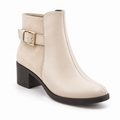 Ivory Buckle Ankle Boots – Walk the Talk