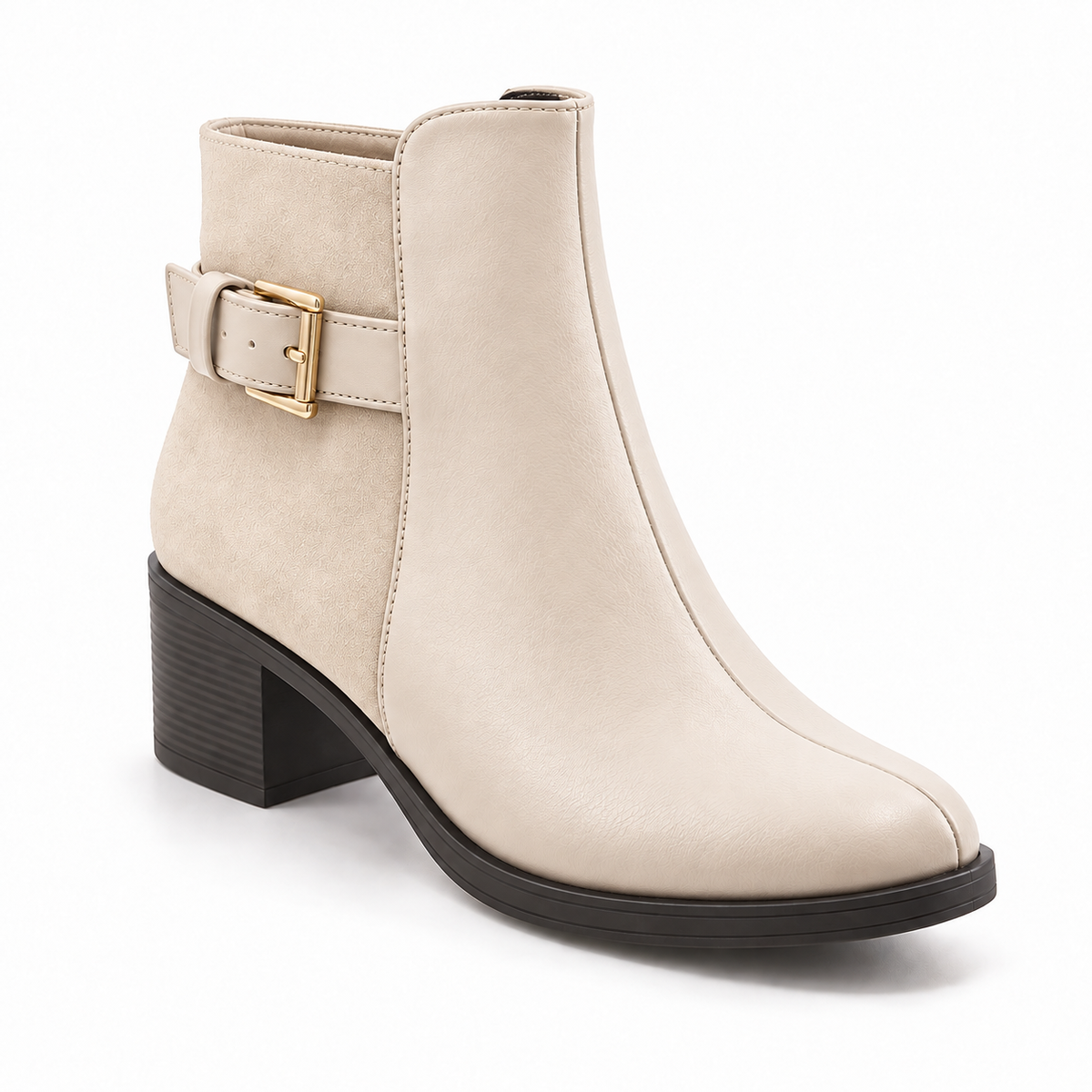 Ivory Buckle Ankle Boots – Walk the Talk | ECADRA