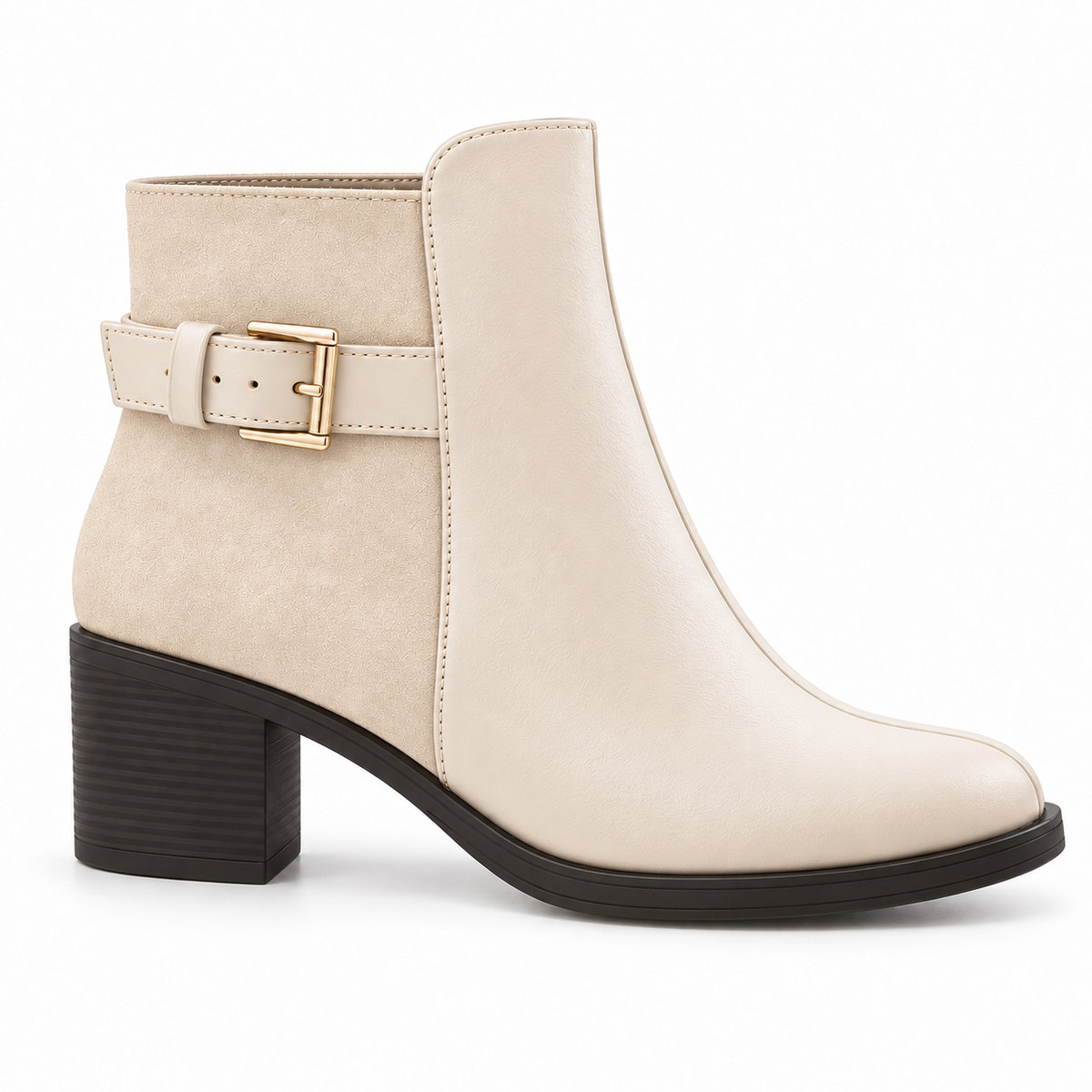 Ivory Buckle Ankle Boots – Walk the Talk - 2 | ECADRA