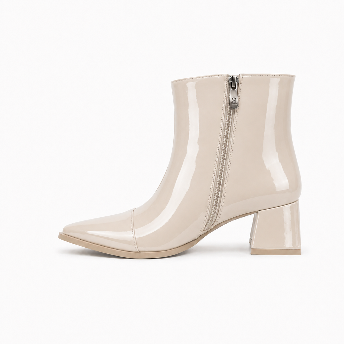Ivory Gloss Muse Ankle Boots - Patent Leather - 3 | ECADRA