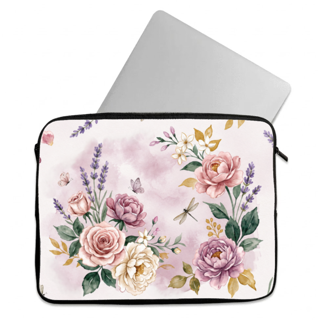 Laptop Sleeve Spring Garden Watercolor Floral Print