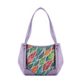 Lavender Leather Tote Bag colorful leaf