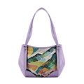 Lavender Leather Tote Bag cutted