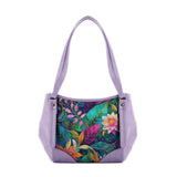 Lavender Leather Tote Bag floral