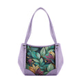 Lavender Leather Tote Bag leaf