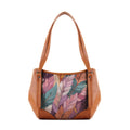 Leather Tote Bag mixed leaf