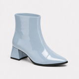 Light Blue Gloss Muse Ankle Boots - Patent Leather | ECADRA
