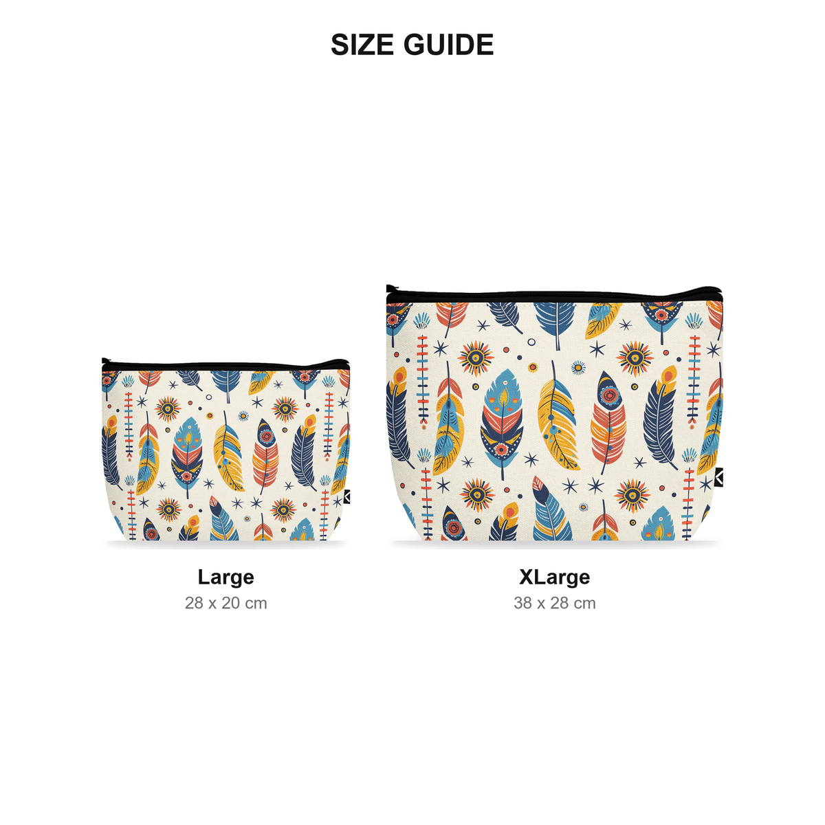 Makeup Pouch - Boho - Size Guide