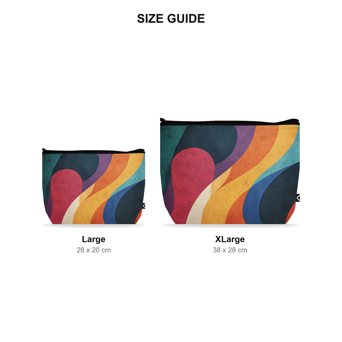 Makeup Pouch - Groovy - Size Guide