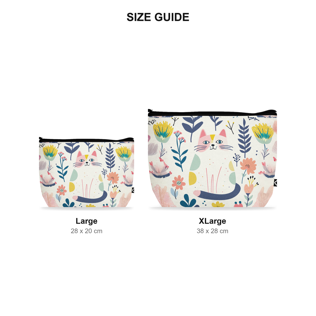 Makeup Pouch - Meadow - Size Guide