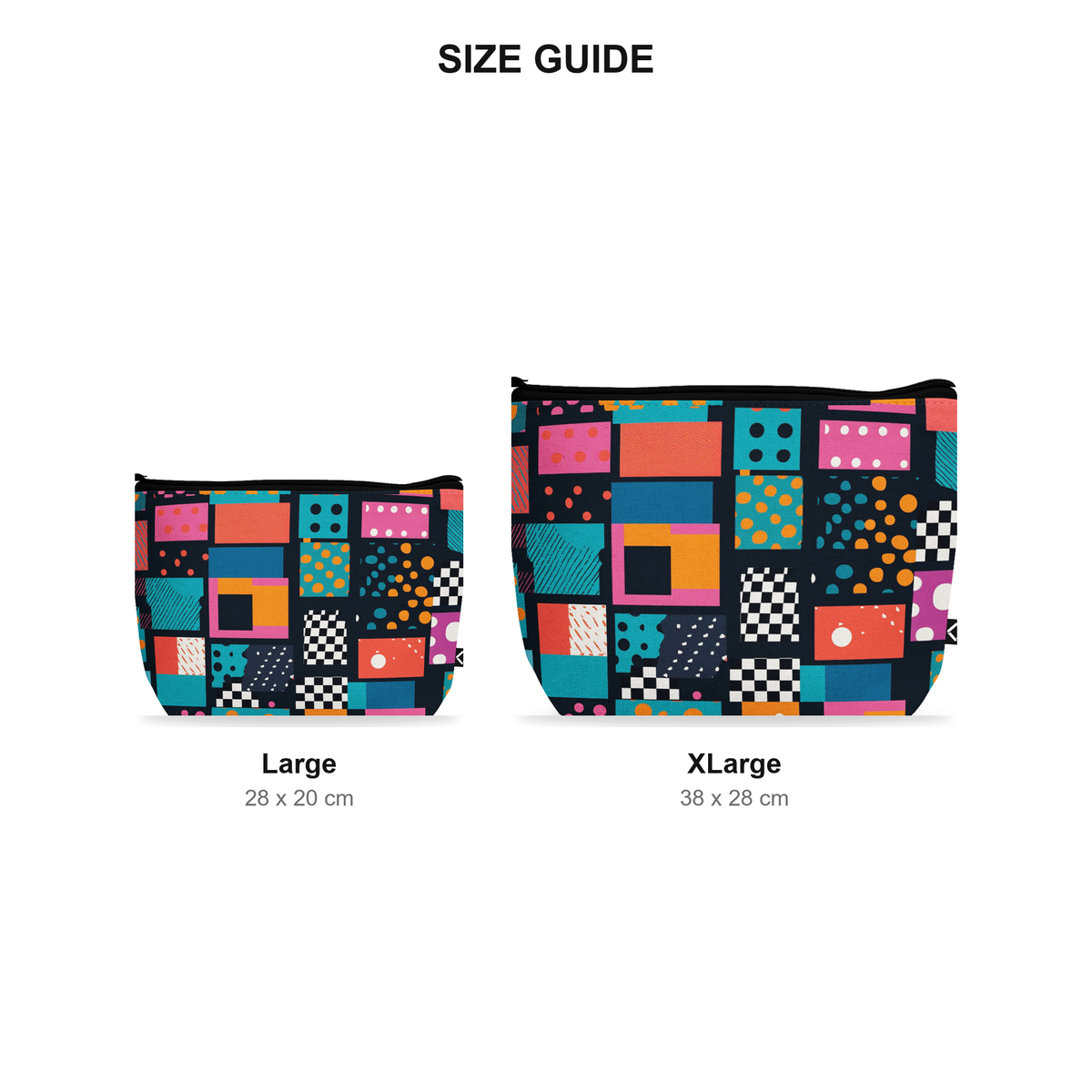 Makeup Pouch - Memphis - Size Guide