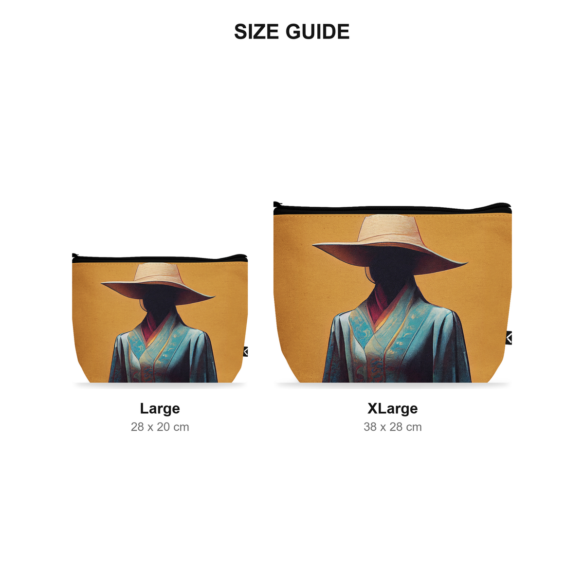 Makeup Pouch - Noir - Size Guide
