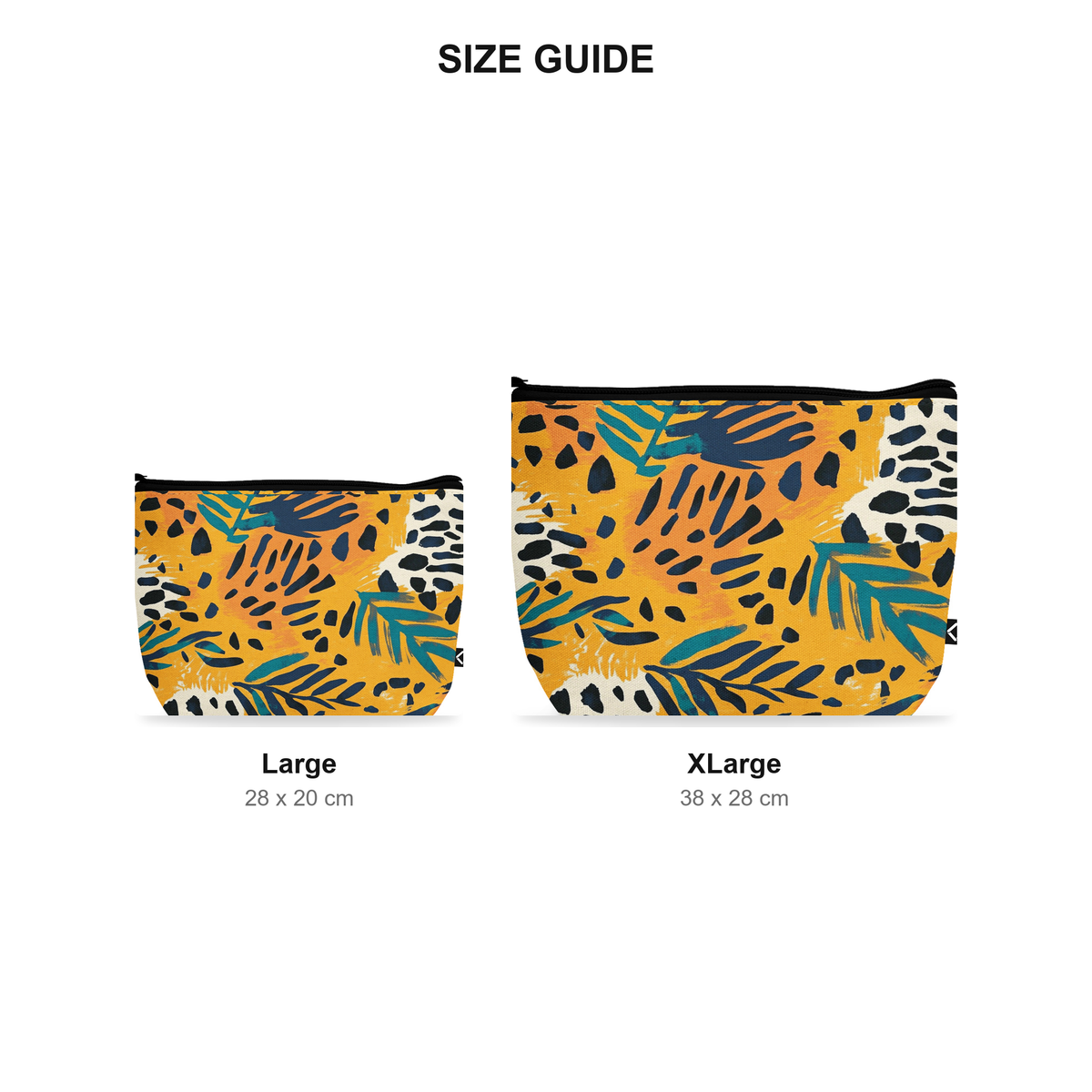 Makeup Pouch - Safari - Size Guide