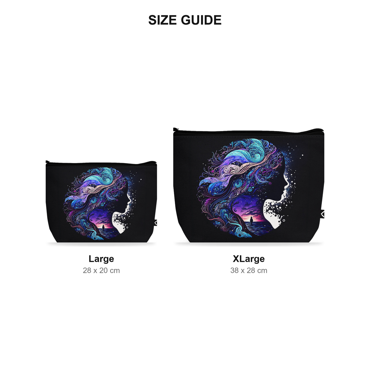 Makeup Pouch - Seafoam - Size Guide