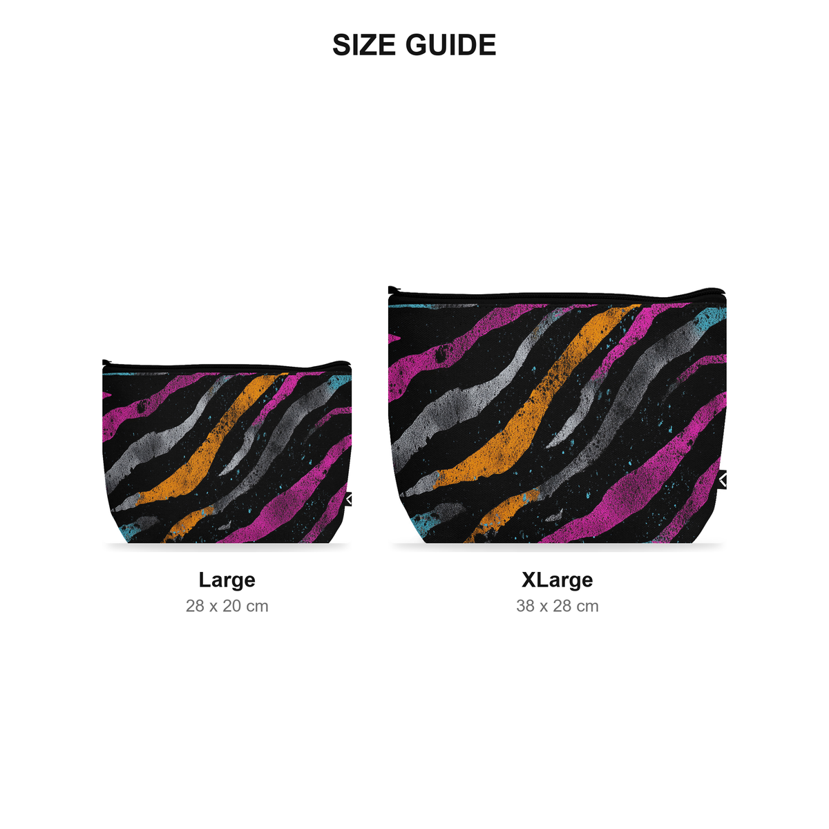 Makeup Pouch - Stripes - Size Guide