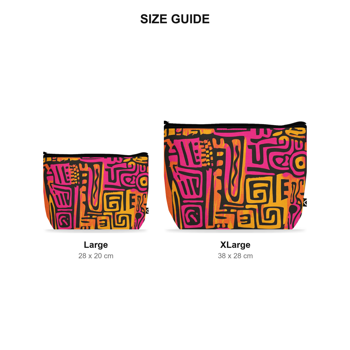 Makeup Pouch - Sunburst - Size Guide