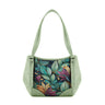 Mint Green Leather Tote Bag leaf