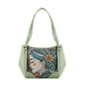 Mint Green Leather Tote Bag women