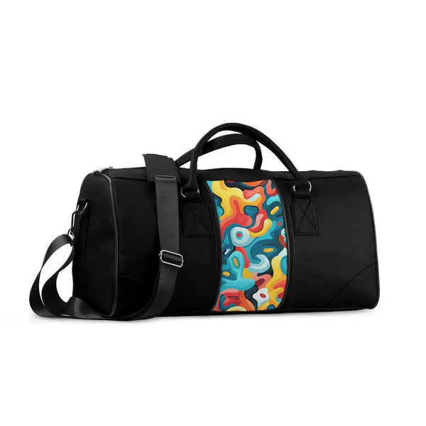 Black Mixed Duffel Bag Abstract Flow - 1