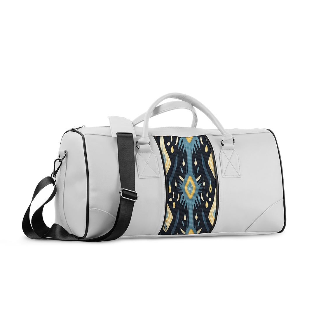 White Mixed Duffel Bag Midnight Ikat Diamonds - 1