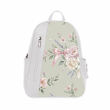 White Mixed Backpack Soft Floral Pink Bow and Pearls