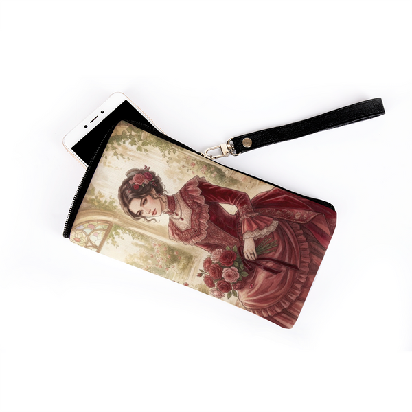 Mobile Case Vintage Victorian Lady Wristlet