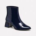 Navy Gloss Muse Ankle Boots - Patent Leather