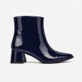 Navy Gloss Muse Ankle Boots - Patent Leather - 2 | ECADRA