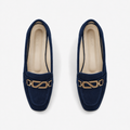 Navy Matte Chain Loafers
