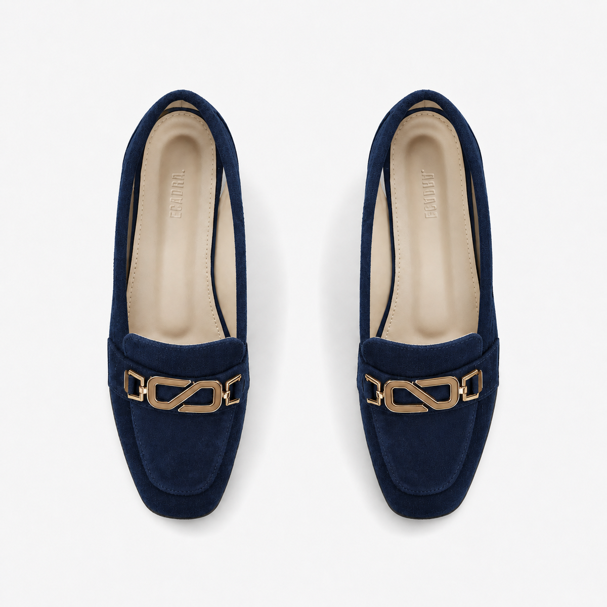 Navy Matte Chain Loafers | ECADRA