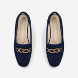 Navy Matte Chain Loafers | ECADRA