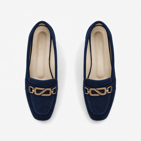 Navy Matte Chain Loafers | ECADRA