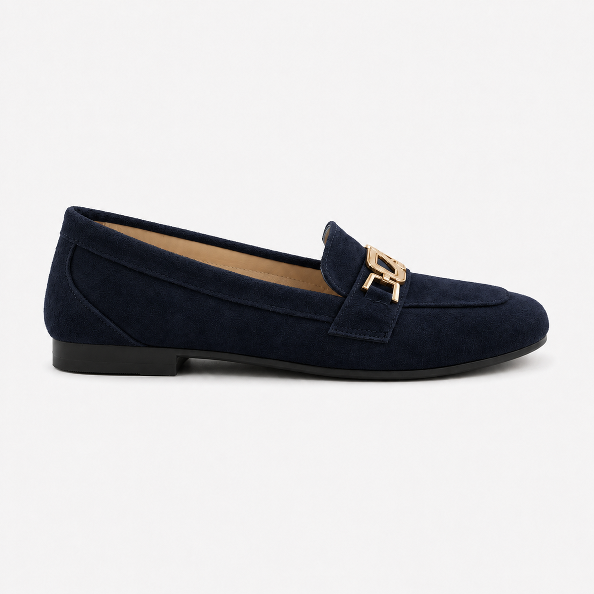 Navy Matte Chain Loafers - 2 | ECADRA