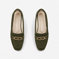 Olive Matte Chain Loafers