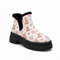 Pastel Cute Teddy Bear Puffer Boots