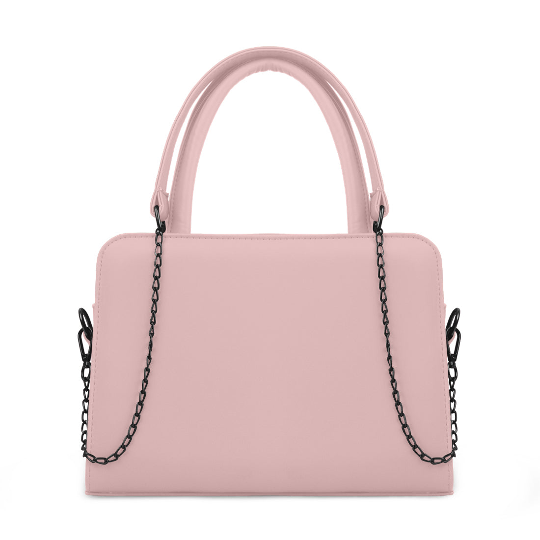 Pastel Pink Chain Accent Handbag - 1