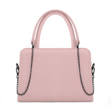 Pastel Pink Chain Accent Handbag - 1