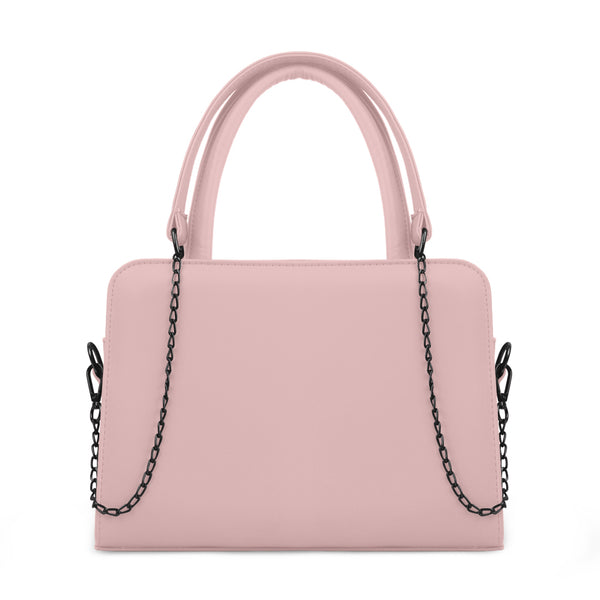 Pastel Pink Chain Accent Handbag - 1