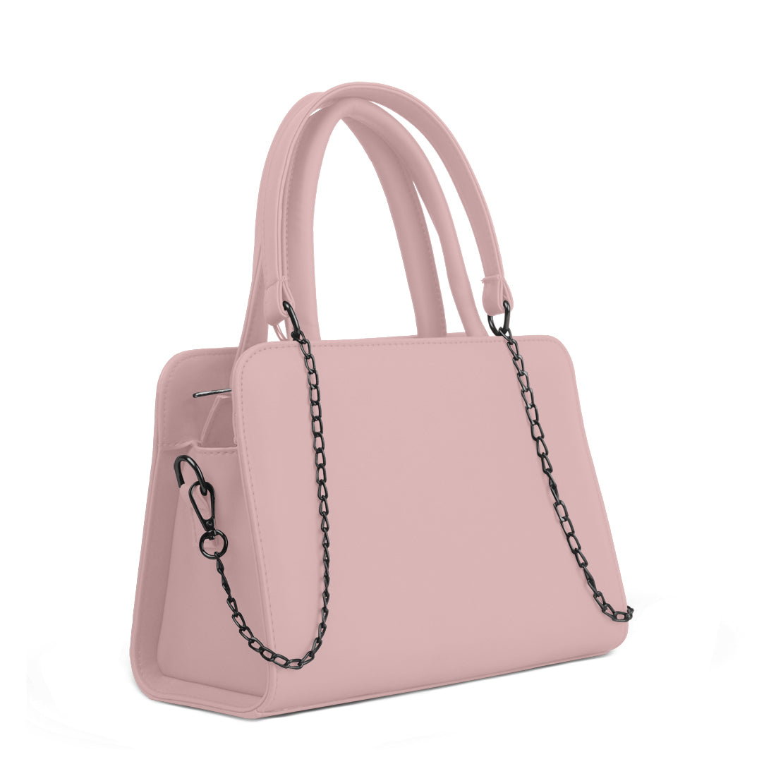 Pastel Pink Chain Accent Handbag - 2