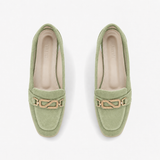 Pistachio Matte Chain Loafers | ECADRA