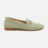 Pistachio Matte Chain Loafers - 2 | ECADRA