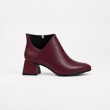 Plot Twist Ankle Boots - Burgundy | ECADRA