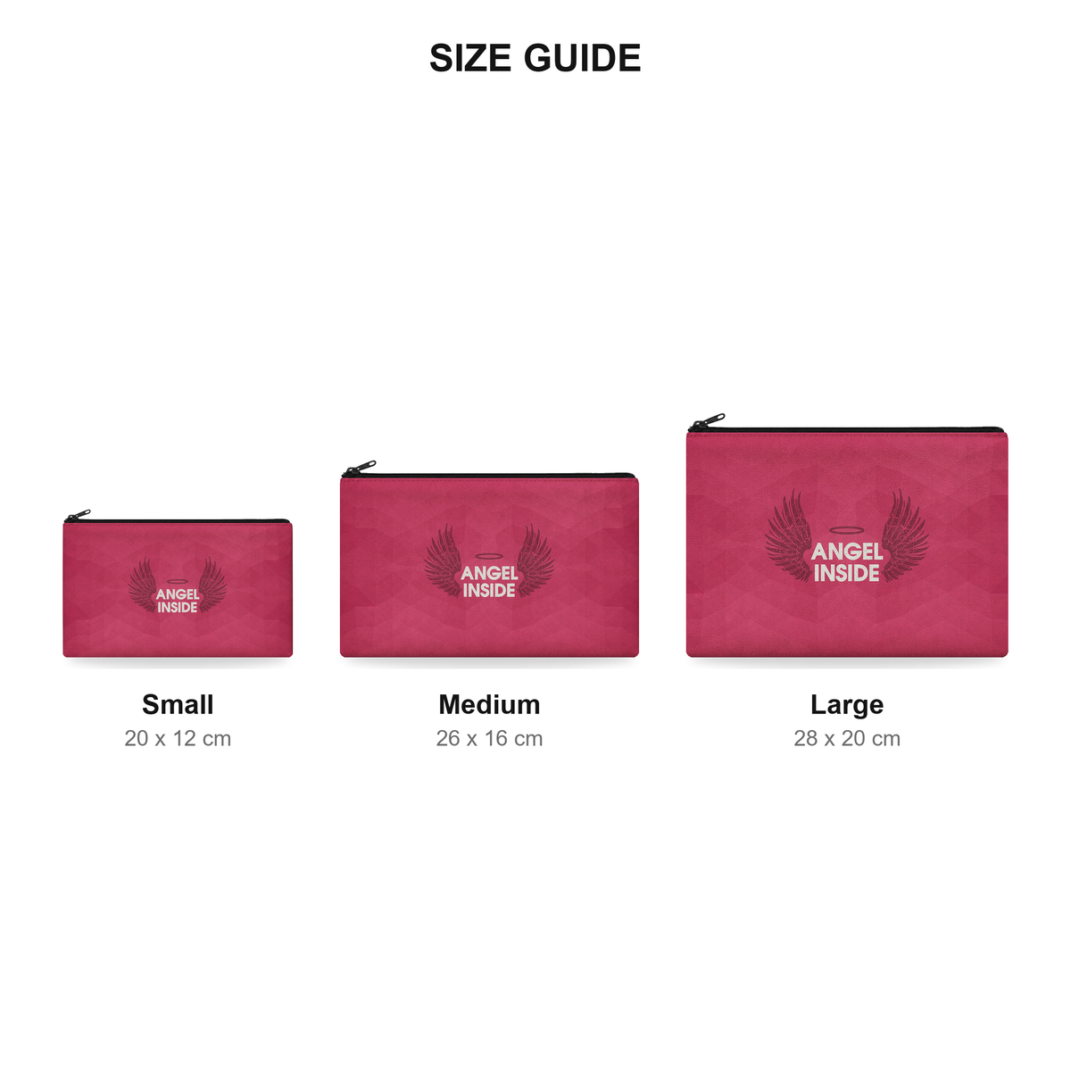 Pouch – Angel Inside - Size Guide