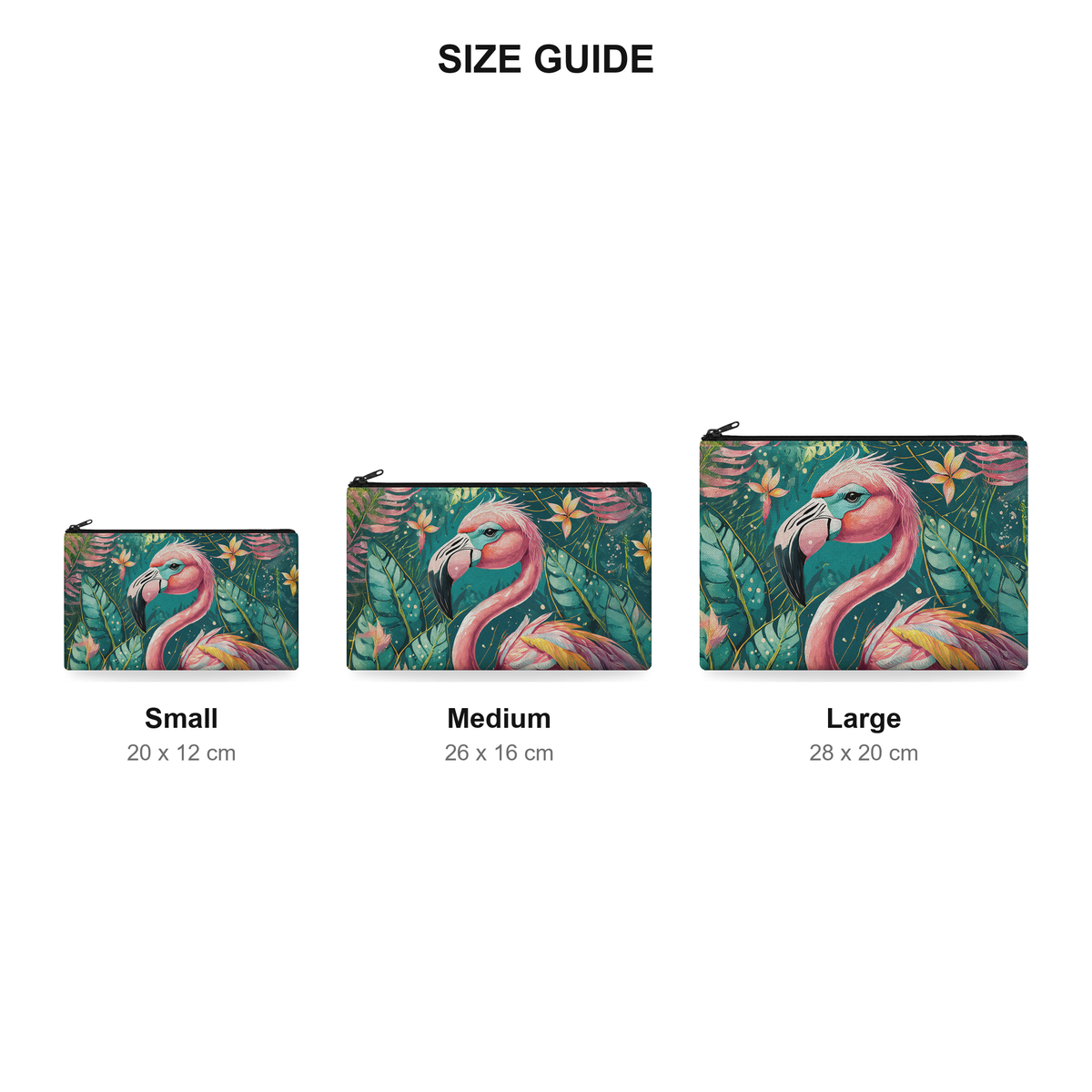Pouch – Flamingo - Size Guide