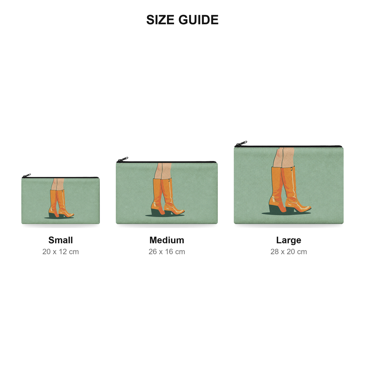 Pouch – Giddy Up - Size Guide